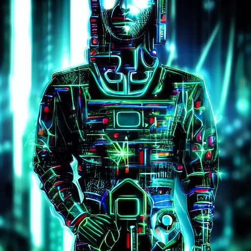 Prompt: cybernetic cyber cyberpunk Jamiroquai. Hd photo award winning