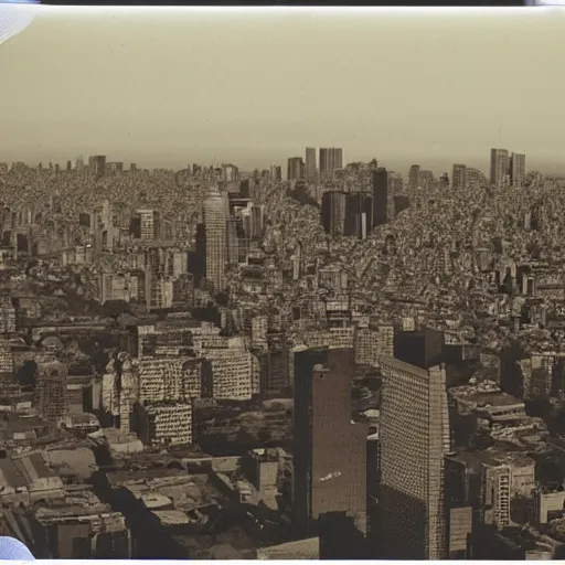 Prompt: a polaroid of the city of Buenos aires in the year 3,512