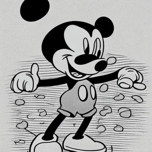 Prompt: Mickey Mouse as skinhead punk