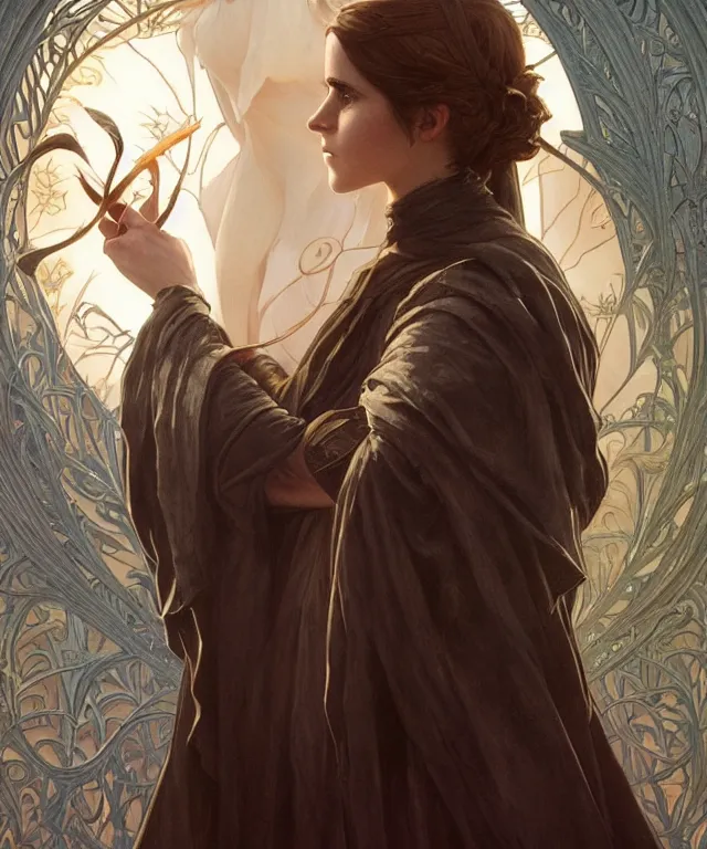 Prompt: Emma Watson as Lucifer morningstar, highly detailed, digital painting, artstation, concept art, smooth, sharp focus, illustration, ArtStation, art by artgerm and greg rutkowski and alphonse mucha and J. C. Leyendecker and Edmund Blair Leighton and Katsuhiro Otomo and Geof Darrow and Phil hale and Ashley wood and Ilya repin and Charlie Bowater