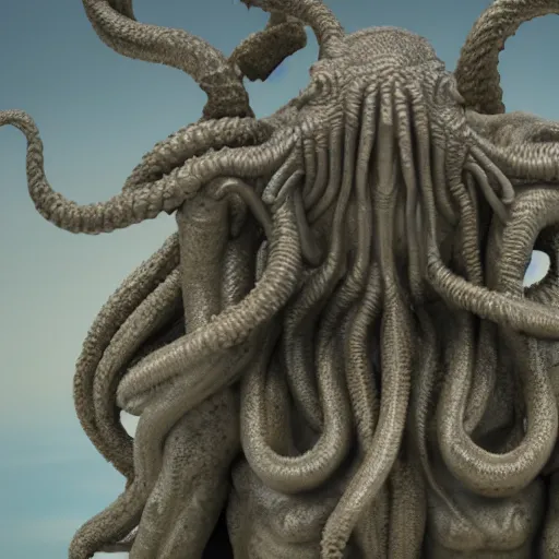 Prompt: 8 k hd detailed octane render of a statue in honor of cthulhu