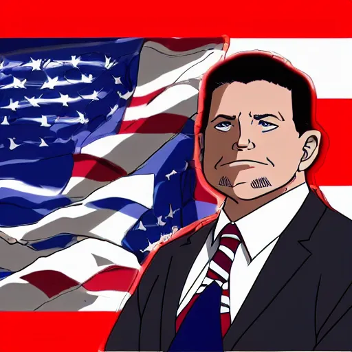 Prompt: Ron DeSantis anime