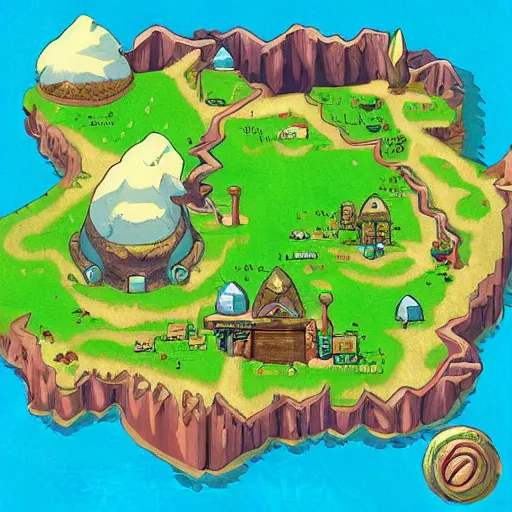 Image similar to zelda links awakening map artwork digital art trending on artstation