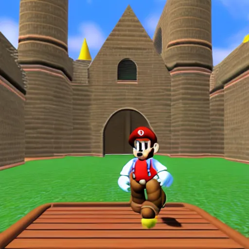 Image similar to winston churchhill in mario 6 4, game screenshot