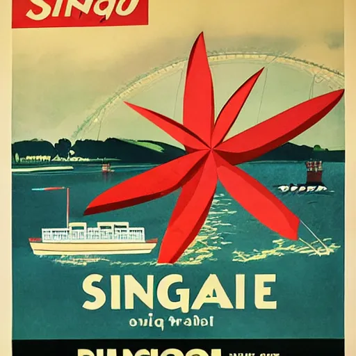 Image similar to A 1950s poster depicting Singapore