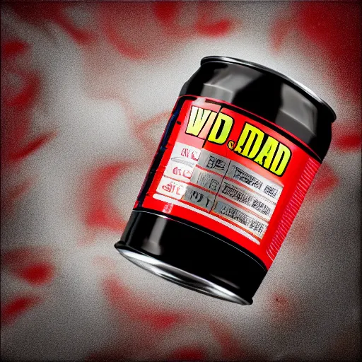 Image similar to photograph “WD40” energy drink can, HD, 8k, RED camera