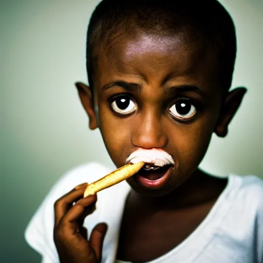 Prompt: closeup portrait of a small light brown licking its nose, natural light, sharp, detailed face, magazine, press, photo, Steve McCurry, David Lazar, Canon, Nikon, focus