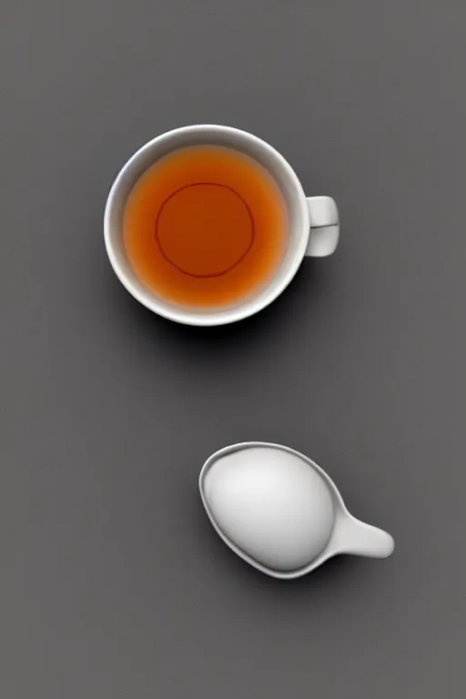 Image similar to spoon inside a cup of tea non realistic render blender 3 d