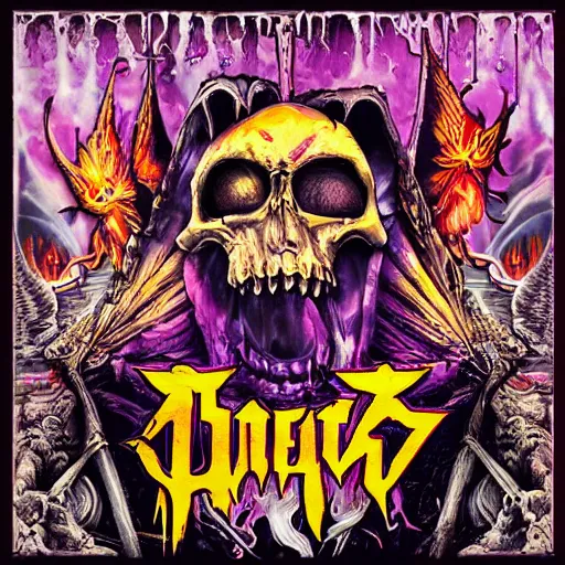 Image similar to colorful heavy metal band album art