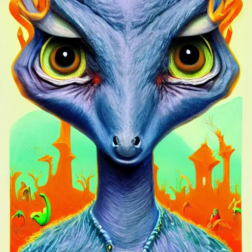 Image similar to a dik dik monster in a shed colorful, digital art, fantasy, magic, trending on artstation, ultra detailed, professional illustration by Basil Gogos