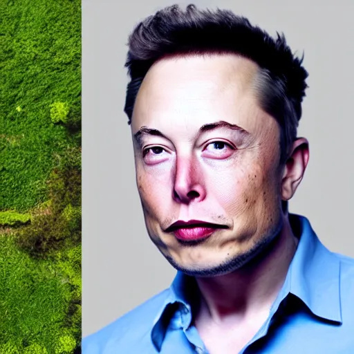 Image similar to Elon Musk skin like beets, in the garden, super realistic photo