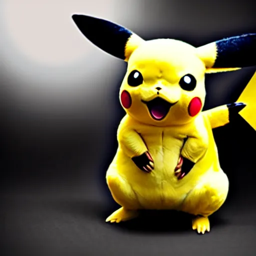 Image similar to Pikachu in real life, award winning photo by Annie Liebowitz, studio lighting