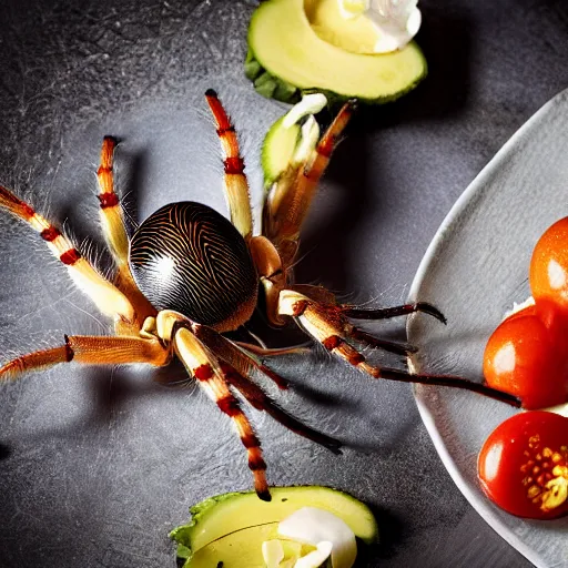 Image similar to Food photography michelin star bowl of live spiders