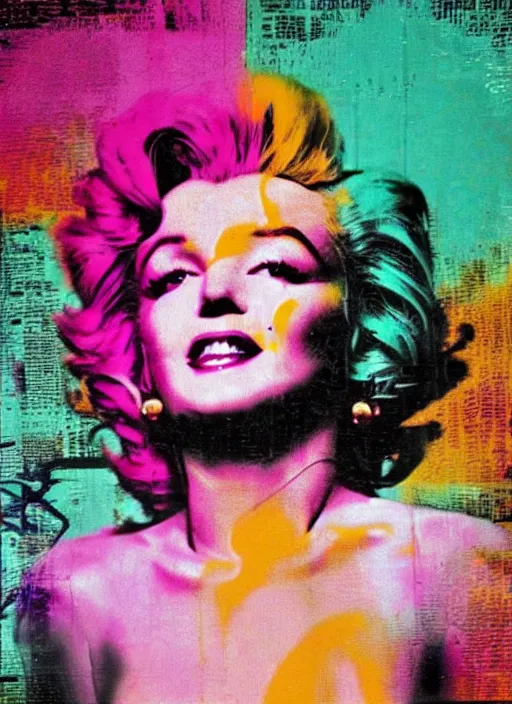 Image similar to datamosh marylin monroe