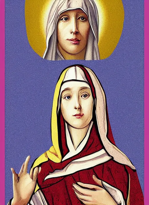 Image similar to digital art of saint catherine of siena vector art beautiful painterly features