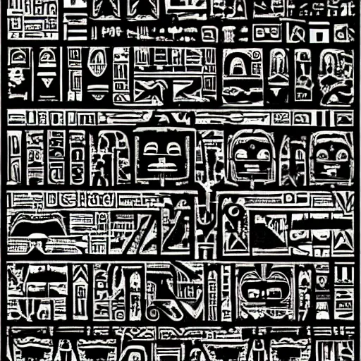 Prompt: Freddy Fazbear Hieroglyphs