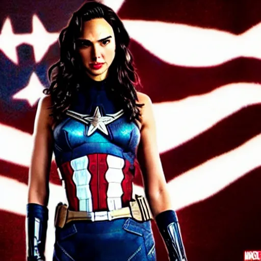 Prompt: Gal Gadot as Captain America