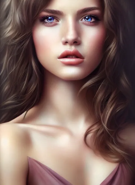 Prompt: a gorgeous american female photo, professionally retouched, soft lighting, realistic, smooth face, full body shot, torso, dress, perfect eyes, sharp focus on eyes, 8 k, high definition, insanely detailed, intricate, elegant, art by artgerm and jason chan