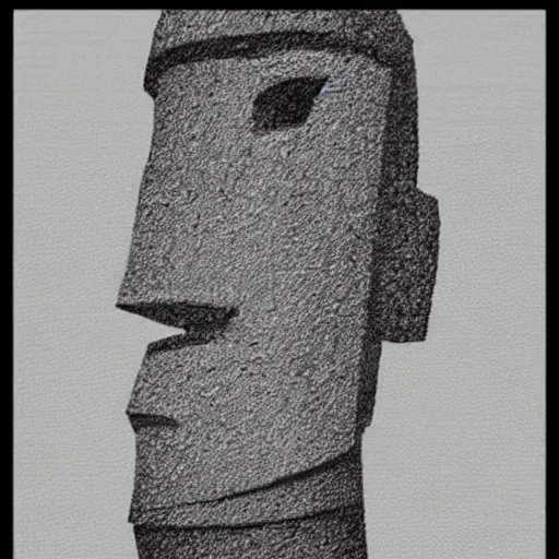 Prompt: easter island minimalistic pencil sketch