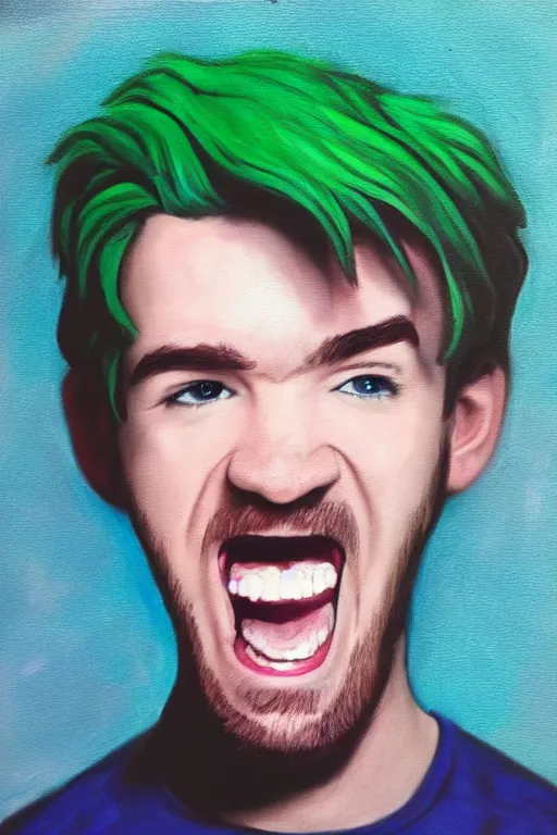 Image similar to Sean McLoughlin, jacksepticeye, irish youtuber, solo portrait, yelling really loud 🎨🖌️