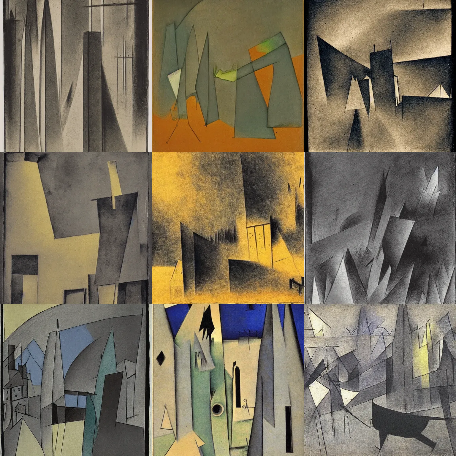 Prompt: an artwork by lyonel feininger