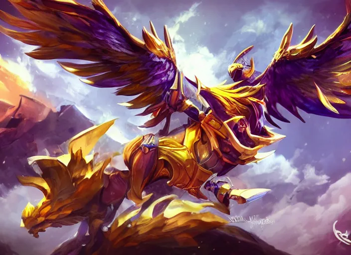 Image similar to champion splashart of champion made out of wings