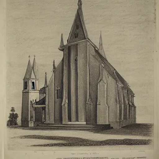 Image similar to claude nicolas ledoux drawing of gigantic church
