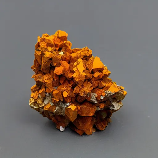 Prompt: wulfenite crystal cluster cubic