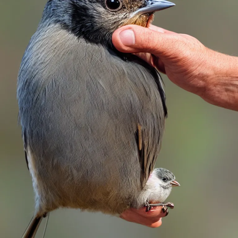 Image similar to a bird in hand is worth two in the bush, highly detailed, 8 k resolution