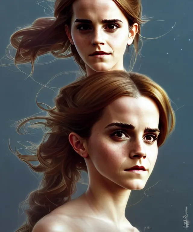 Image similar to Emma Watson as a pikchu, sci-fi, amber eyes, face, long hair, fantasy, intricate, elegant, highly detailed, digital painting, artstation, concept art, smooth, sharp focus, illustration, art by artgerm and greg rutkowski and alphonse mucha