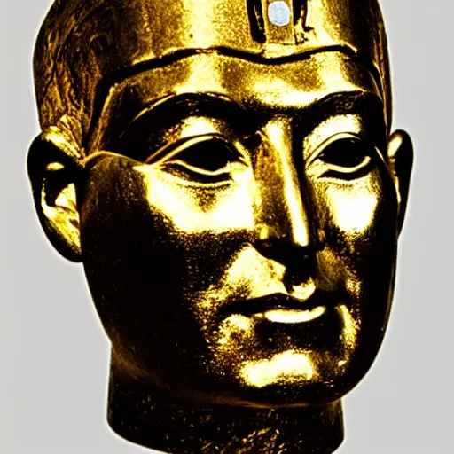 Image similar to ( steve jobs ) gold king tut mask