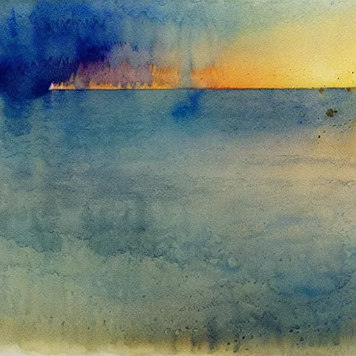 Image similar to Dreams of summer, watercolour painting by Mikalojus Konstantinas Čiurlionis