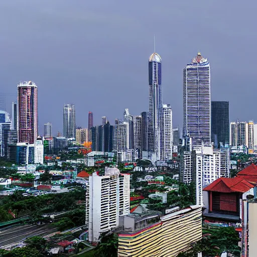 Image similar to manila skyline in the year 2 0 7 0, photograph