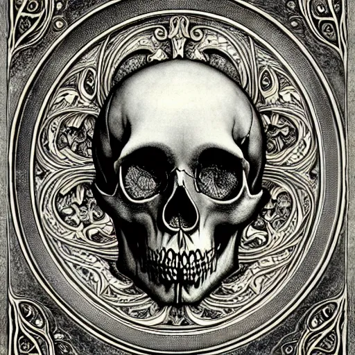 Prompt: ornate antique porcelain beautiful skull mask memento mori by arthur rackham, art forms of nature by ernst haeckel, ultrasharp, photorealistic, hyperdetailed, octane render, polished, art nouveau, gothic, intricate ornamental organic filigree, art nouveau botanicals, art forms of nature by ernst haeckel, horizontal symmetry, symbolist, visionary