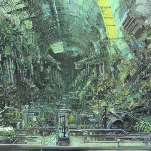 Prompt: annotated highly, detailed and intricate, room full of plants + marker concept art style rendering, concept art, half blueprint, trending on artstation, intricate details, john berkey, vincent di fate, ralph mcquarrie, center frame, annotations, metalic green, kelsey grammer sketch