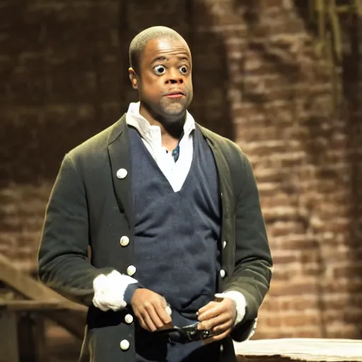 Prompt: Dulé Hill in Hamilton, production still, stage lighting