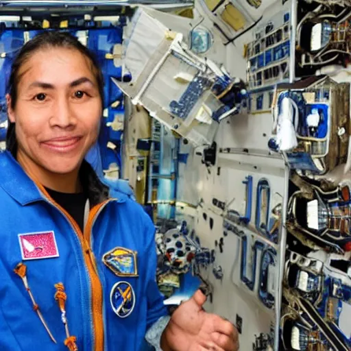 Image similar to An indigenous person in the international space station