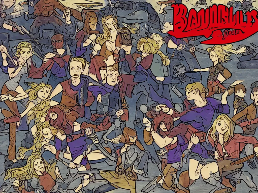 Prompt: Buffy the Vampire Slayer as a Sega Mega Drive Genesis sidescroller game