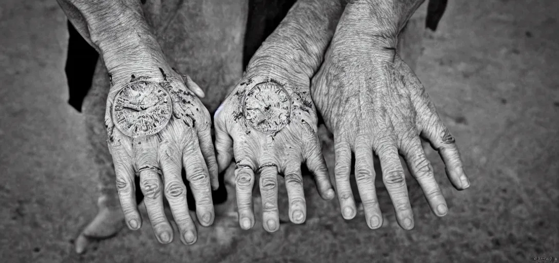 Prompt: The hands of time artistic, fine detailed, deep & meaningful