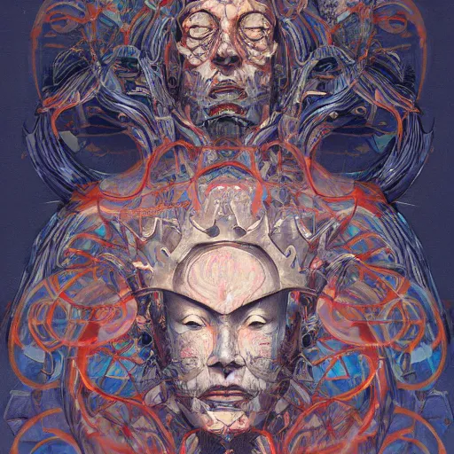 Image similar to god king 3 7, an ultrafine detailed painting by james jean, behance contest winner, vanitas, angular, altermodern