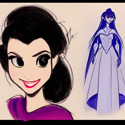 Image similar to milt kahl sketch of victoria justice with tendrils hair style as princess padme from star wars episode 3