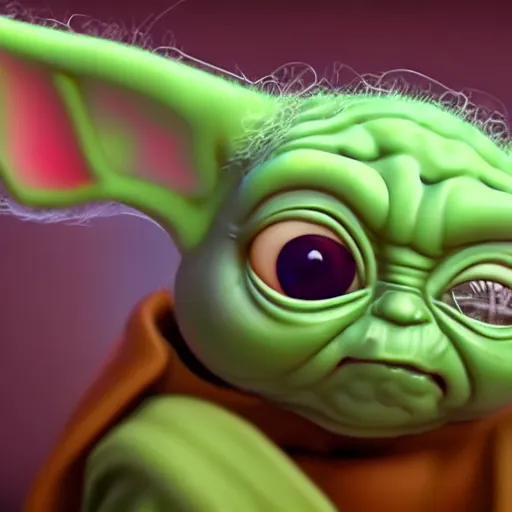 Image similar to Baby Yoda Rick in Rick and morty digital art 4k detailed super realistic