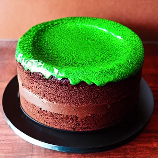 Image similar to chocolate cake with green lava