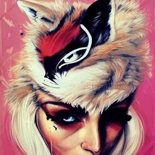 Image similar to portrait of a royal fox by Sandra Chevrier, trending on Artstation