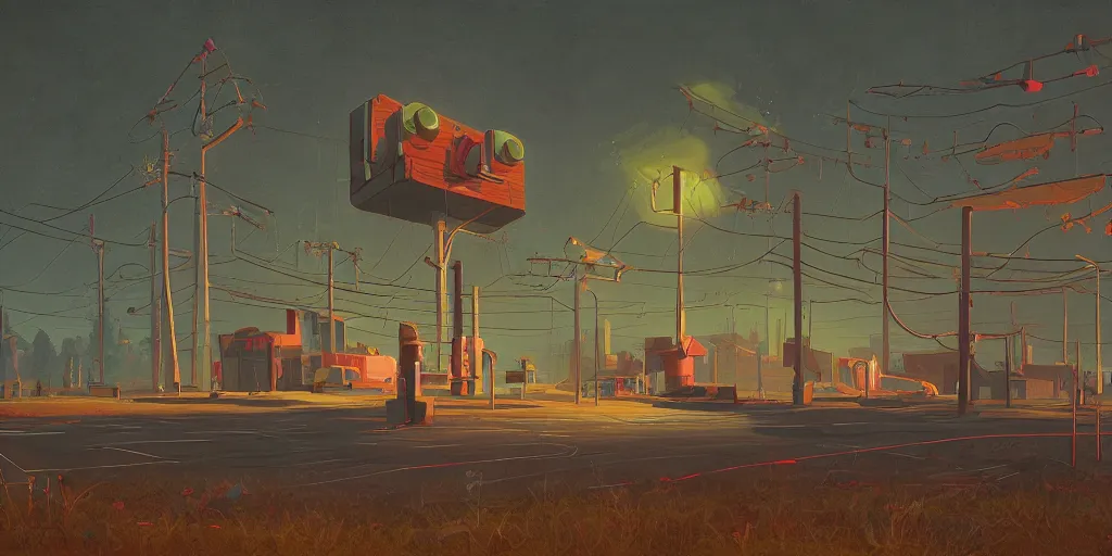 Image similar to digital painting by Simon Stalenhag