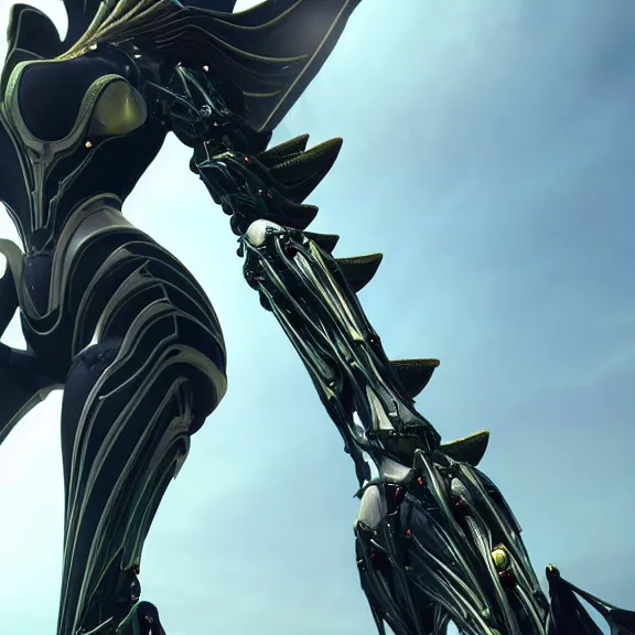 Prompt: highly detailed giantess shot, looking up at a giant 500 foot tall beautiful stunning saryn prime female warframe, as a stunning anthropomorphic robot female dragon, looming over you, detailed robot legs towering over, camera looking up, posing elegantly, sharp claws, robot dragon feet, intimidating, proportionally accurate, anatomically correct, two arms, two legs, camera close to the legs and feet, giantess shot, warframe fanart, ground view shot, cinematic low shot, high quality, captura, realistic, professional digital art, high end digital art, furry art, macro art, giantess art, anthro art, DeviantArt, artstation, Furaffinity, 3D realism, 8k HD render, epic lighting, depth of field