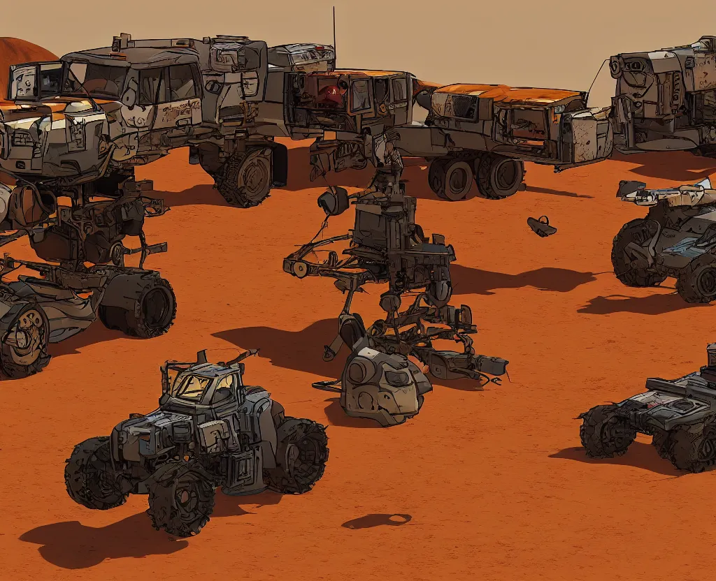 Image similar to South Park Fury Road War Rig and desert background, borderlands video game 4k render