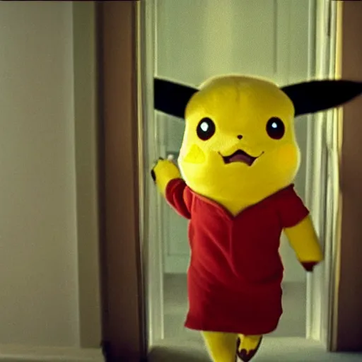 Prompt: pikachu in a scene from the shining