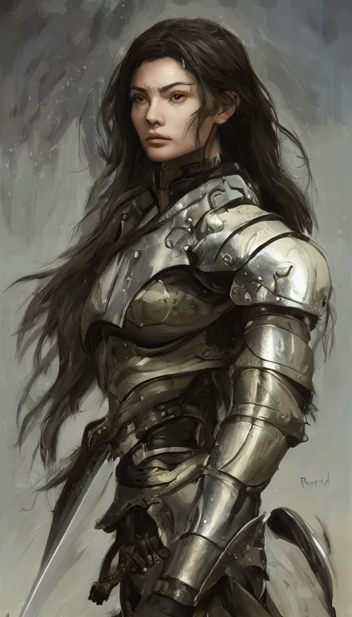 Prompt: a professional portrait of an attractive young female, partially clothed in battle armor, olive skin, long dark hair, beautiful bone structure, symmetrical facial features, intricate, elegant, digital painting, concept art, illustration, sharp focus, from Metal Gear, in the style of Ruan Jia and Mandy Jurgens and GregRutkowski and William-Adolphe Bouguerea, 3:4 ratio
