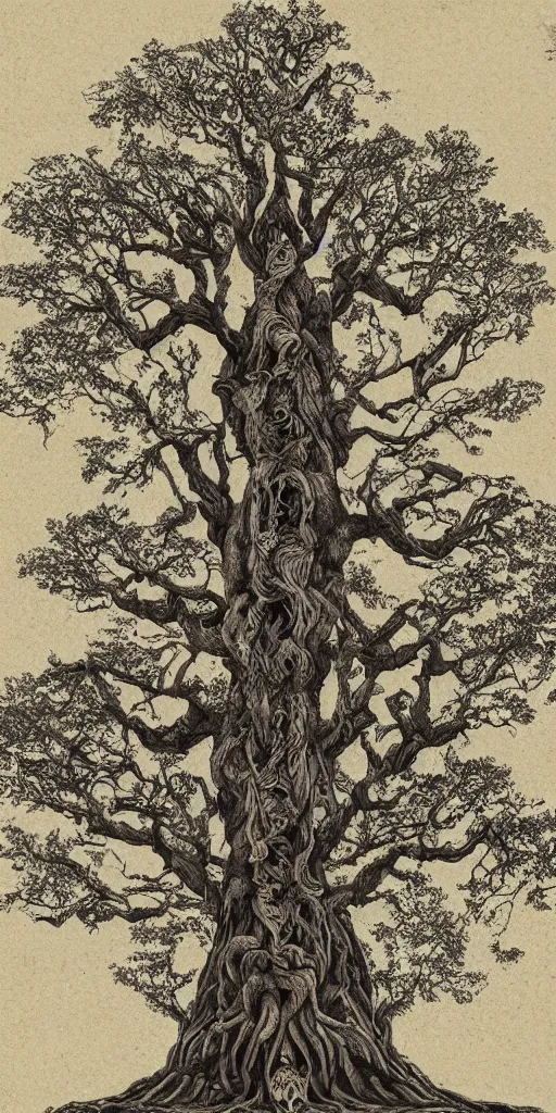 Prompt: a detailed portrait of the ancient tree of power